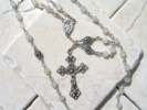 Moonstone Swarovski Wire Wrapped Rosary