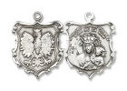 Sterling Silver Our Lady of Czestochowa Crest Pendant