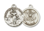 Sterling Silver St. Joan of Arc Military Pendant - Army