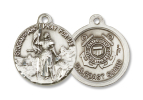 Sterling Silver St. Joan of Arc Military Pendant - Coast Guard