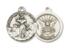 Sterling Silver St. Joan of Arc Military Pendant - Navy
