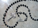 Black Onyx and Bali Silver Rosary