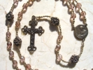Czech Glass and Bronze Saint Cecilia Beaded Rosary