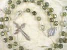 Green Czech Glass Beaded Rosary